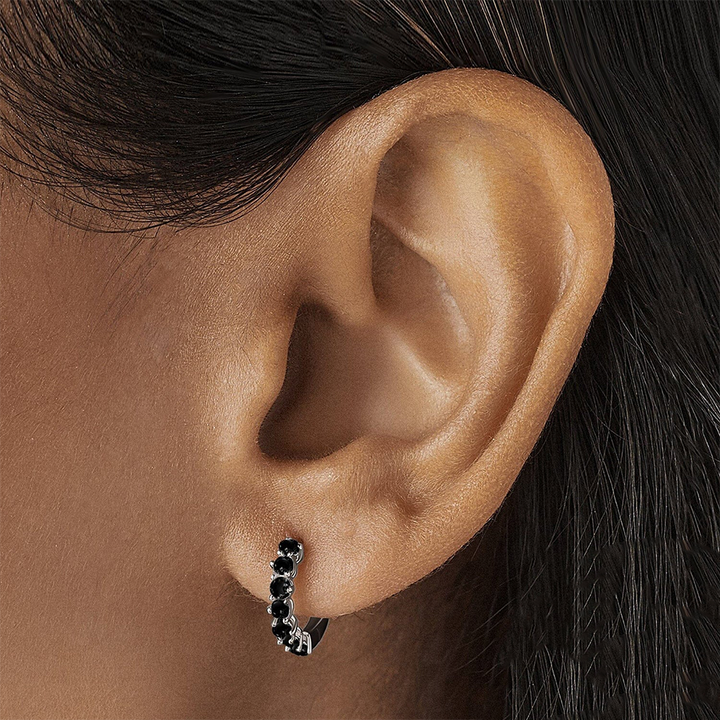 Black Onyx Earrings - Bonny Hoops