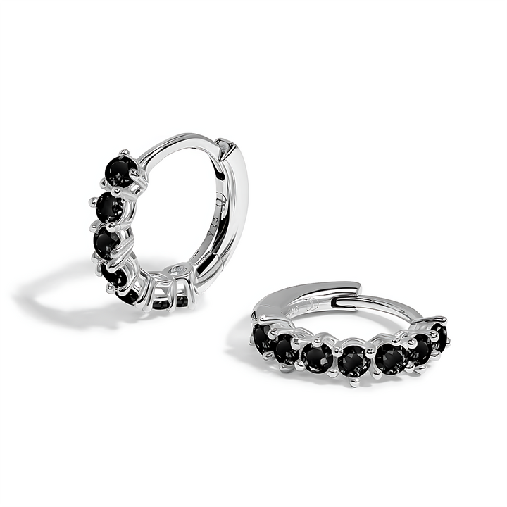 Black Onyx Earrings - Bonny Hoops