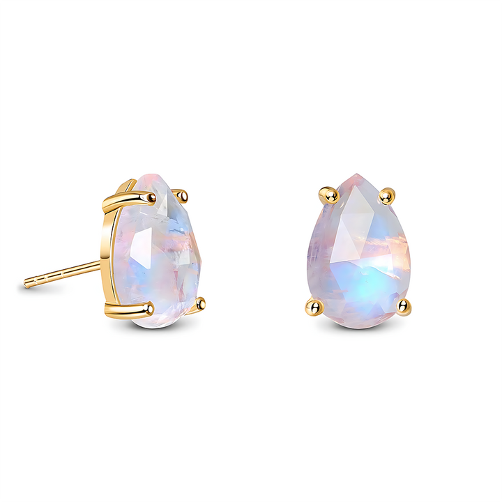 Moonstone Earrings - Bright Drop Studs