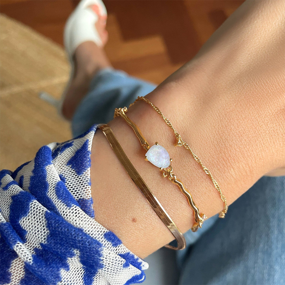 Moonstone Bracelet Stack - Flow