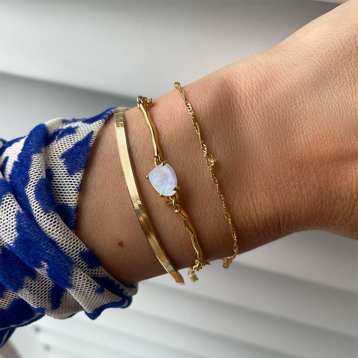 Moonstone Bracelet Stack - Flow