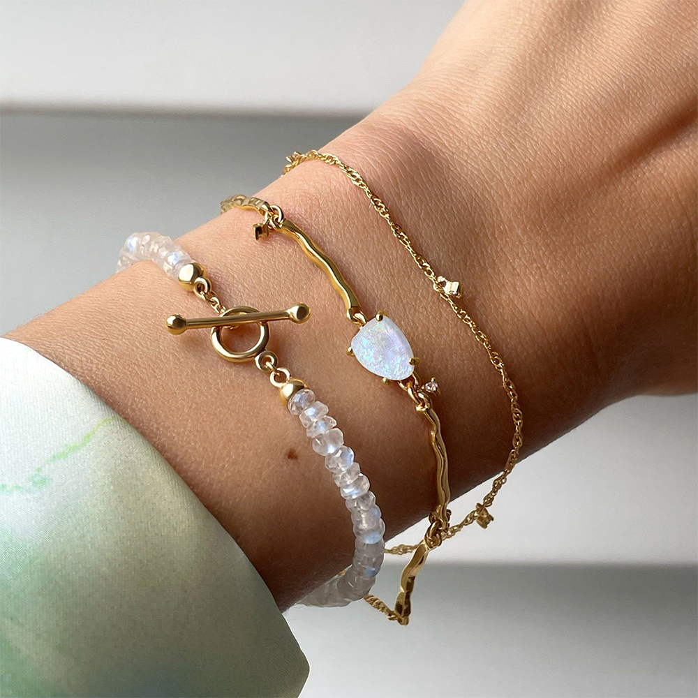 Moonstone Bracelet Stack - Energy Flow