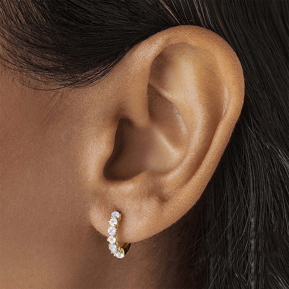 Moonstone Earrings - Bonny Hoops