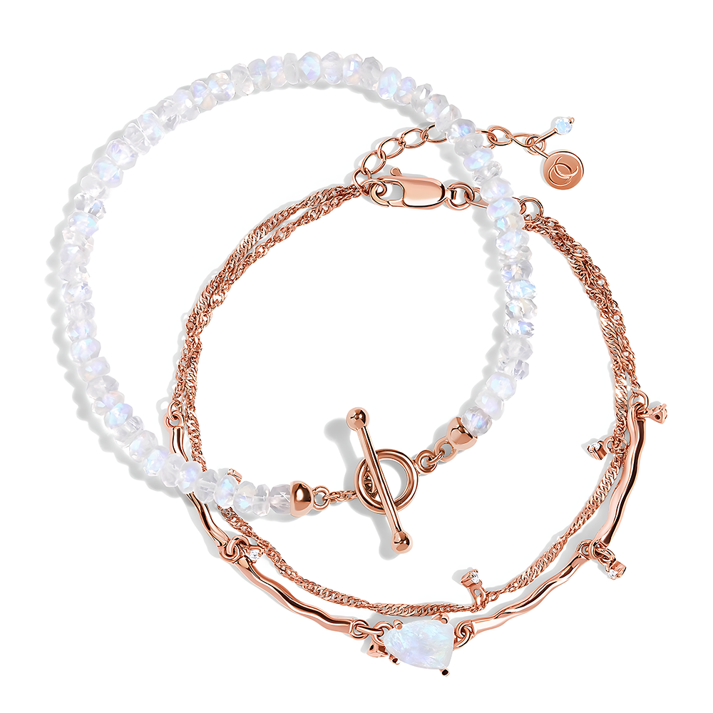 Moonstone Bracelet Stack - Energy Flow