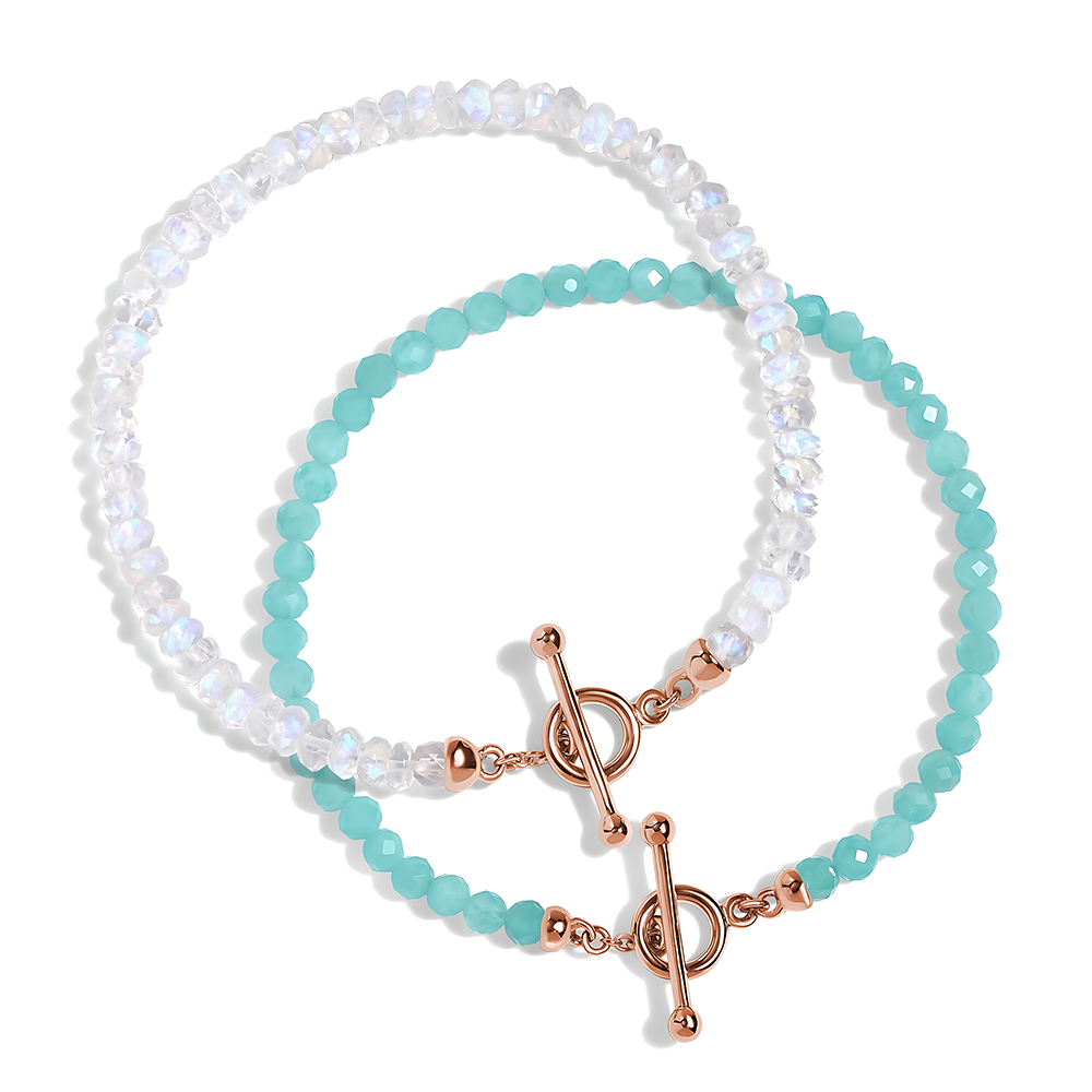 Moonstone & Amazonite Bracelet Stack - Abundance