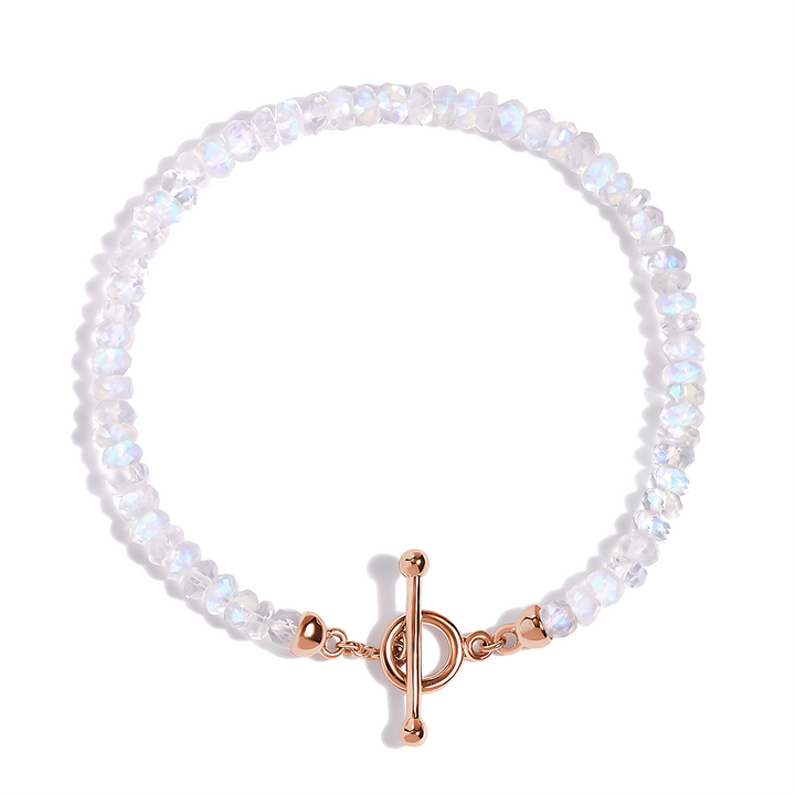 Rainbow Moonstone T-Lock Beads Bracelet - Raise Your Vibrations