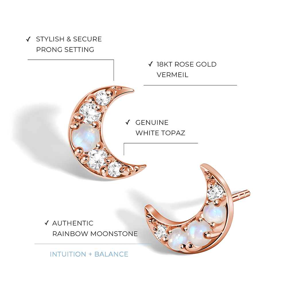 Moonstone Earrings - Twilight Studs