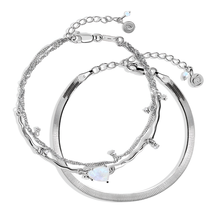 Moonstone Bracelet Stack - Flow