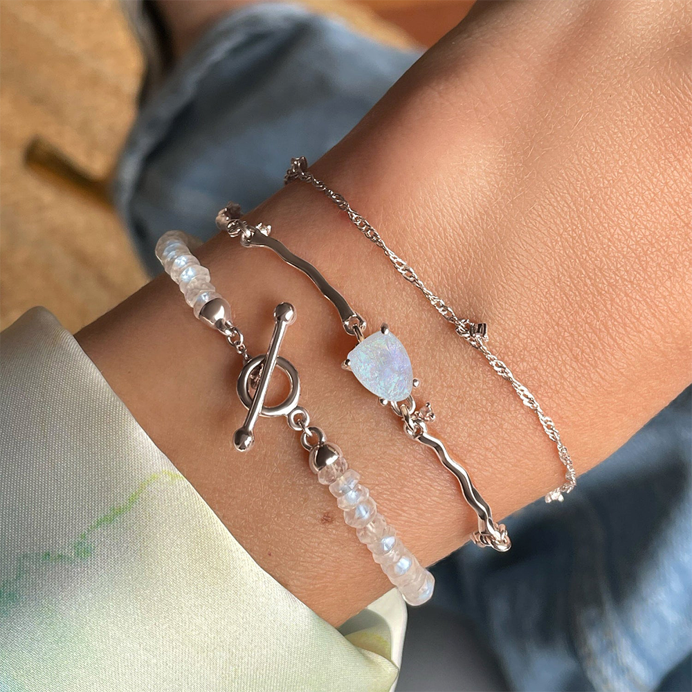 Moonstone Bracelet Stack - Energy Flow