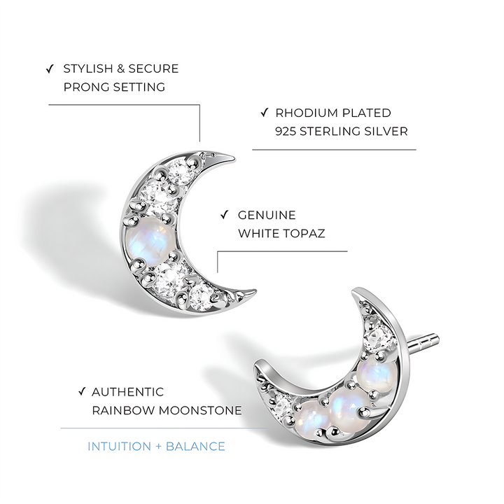 Moonstone Earrings - Twilight Studs