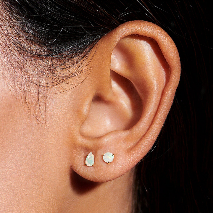 Opal Petite Round & Teardrop Studs