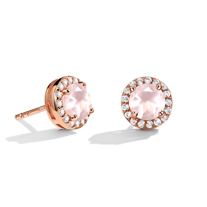 Rose Quartz Earrings - Venus Studs