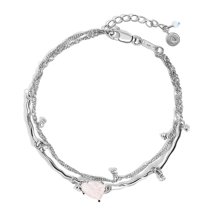 Raw Crystal Bracelet - Flow Rose Quartz