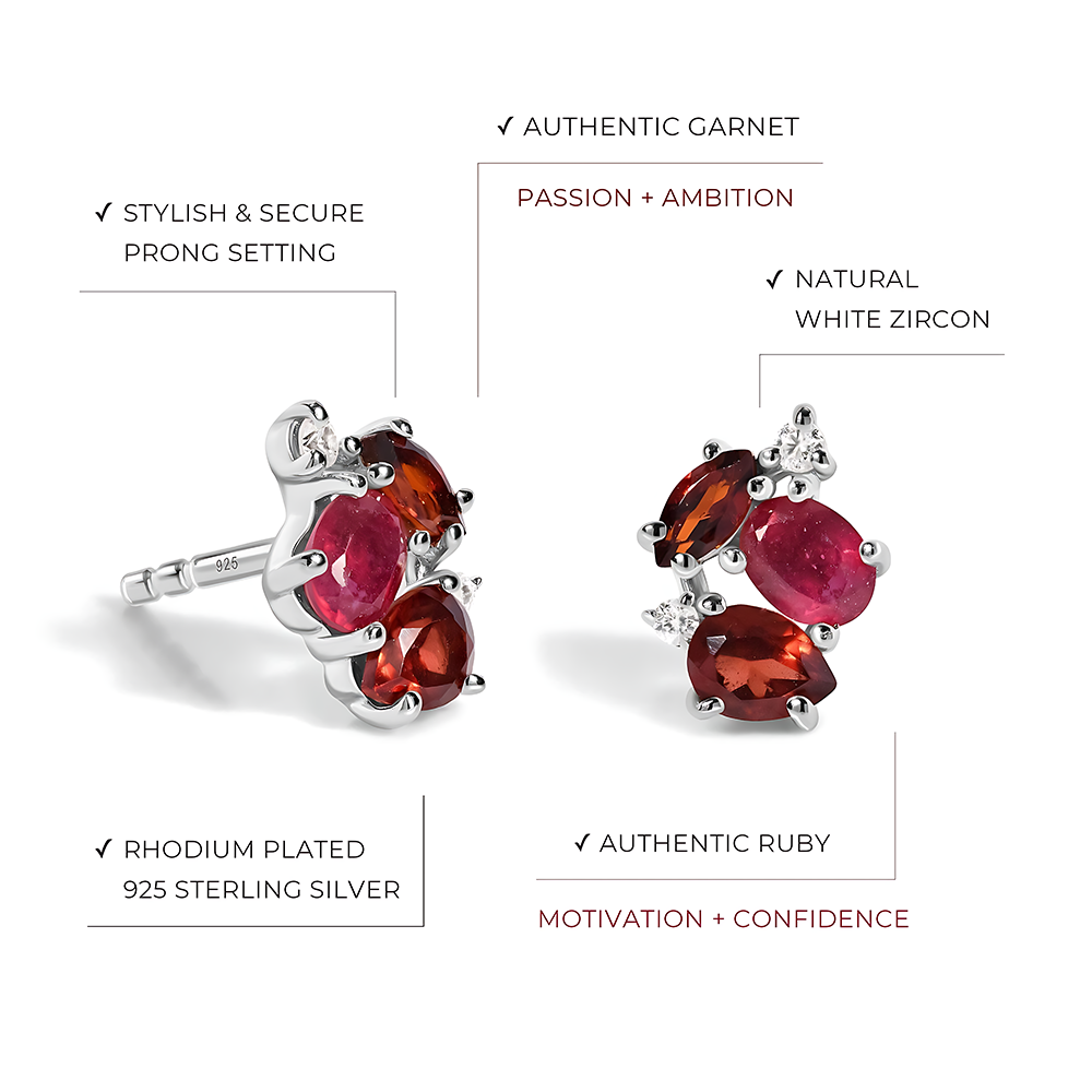 Ruby Garnet Earrings - Orion