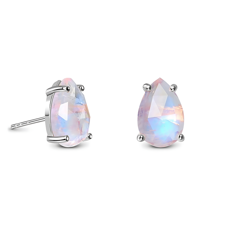 Moonstone Earrings - Bright Drop Studs