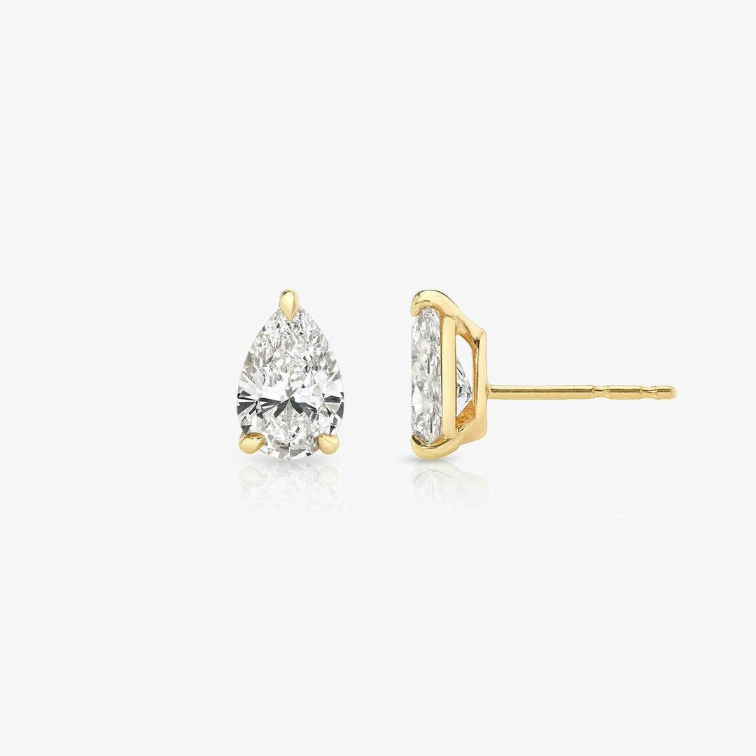 Pear Solitaire Stud