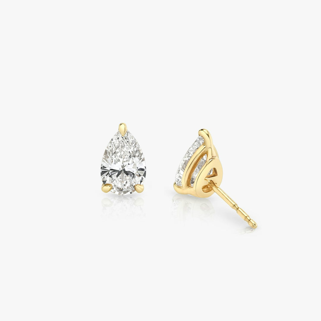 Pear Solitaire Stud