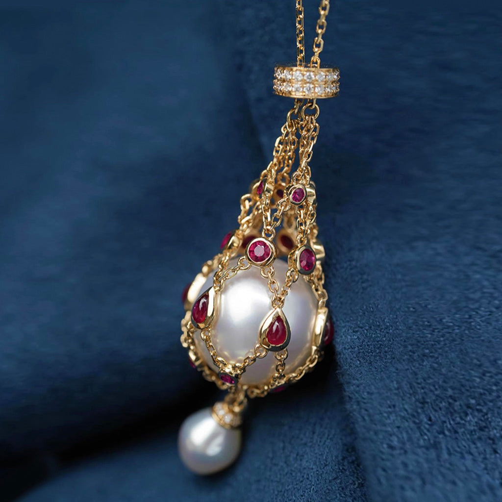 Pearl & Diamond Lavalier Necklace