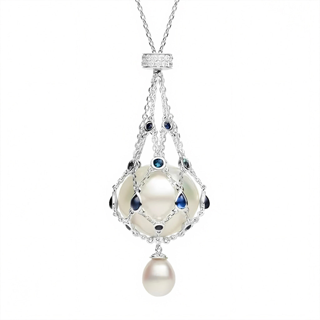 Pearl & Diamond Lavalier Necklace