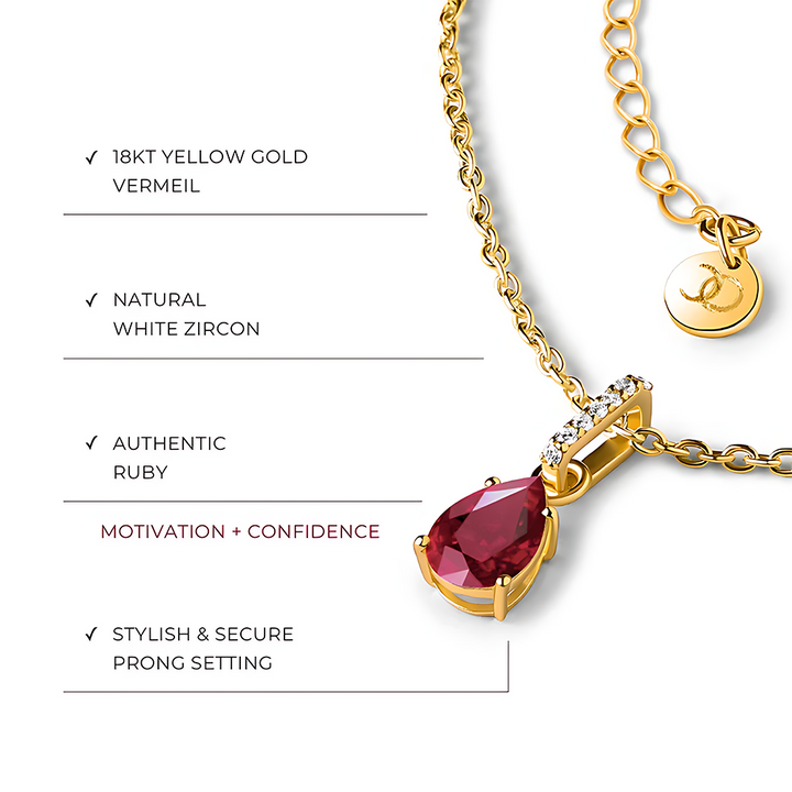 Ruby Necklace Sway - July Birthstone