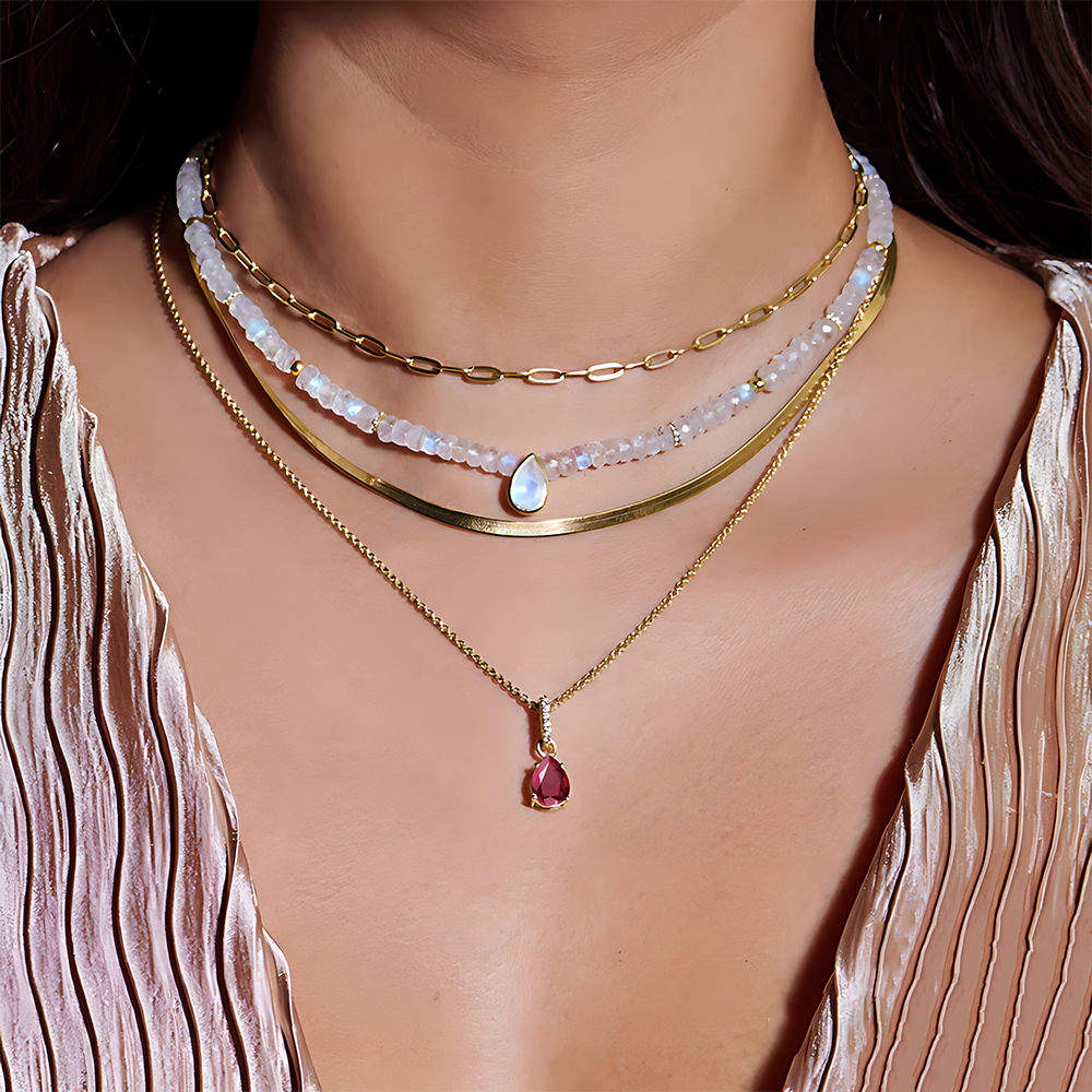 Ruby Necklace Sway - July Birthstone