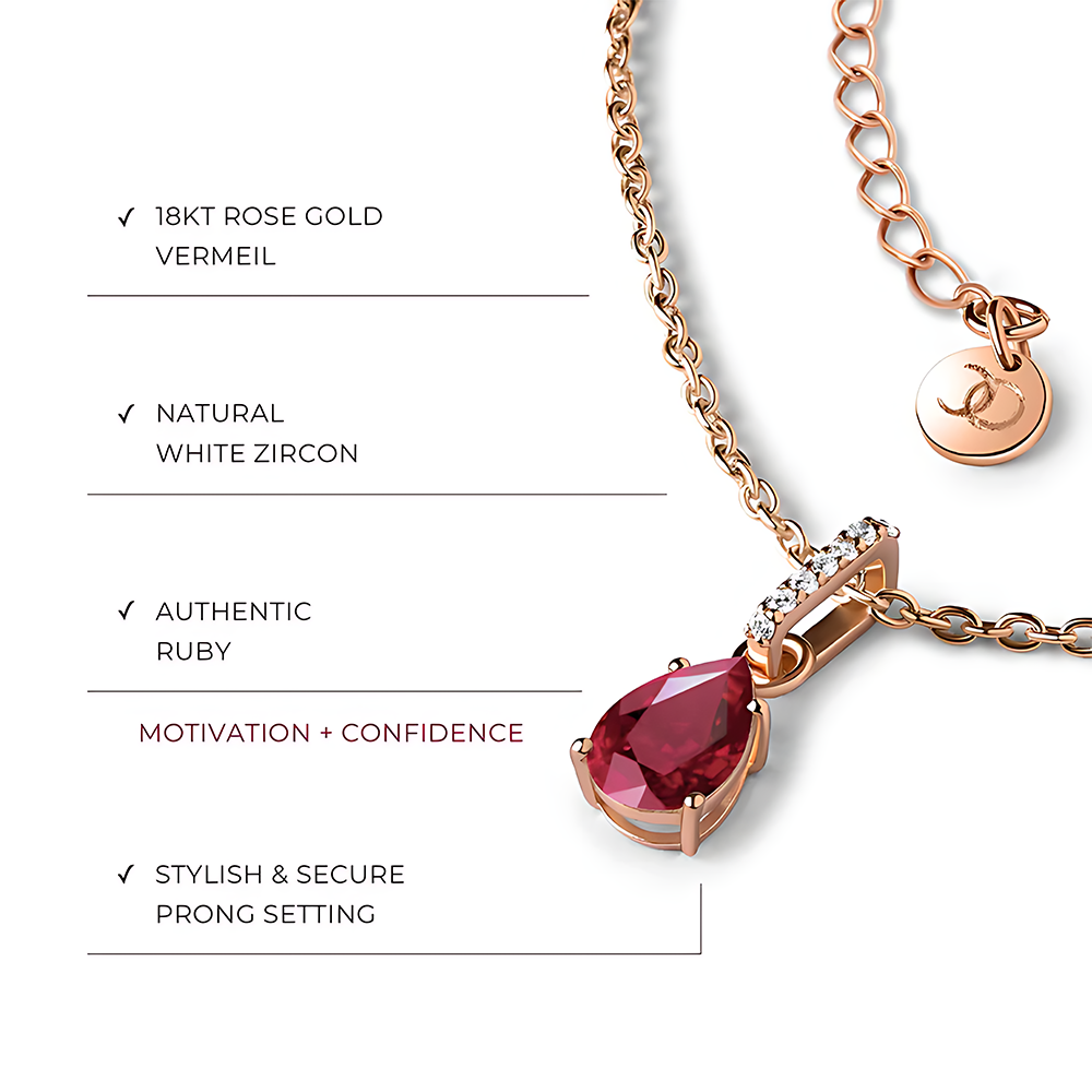 Ruby Necklace Sway - July Birthstone