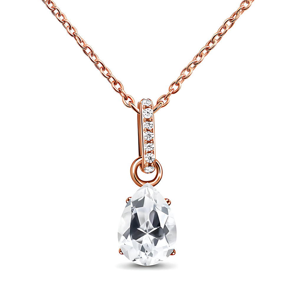 White Topaz Necklace Sway - April Birthstone