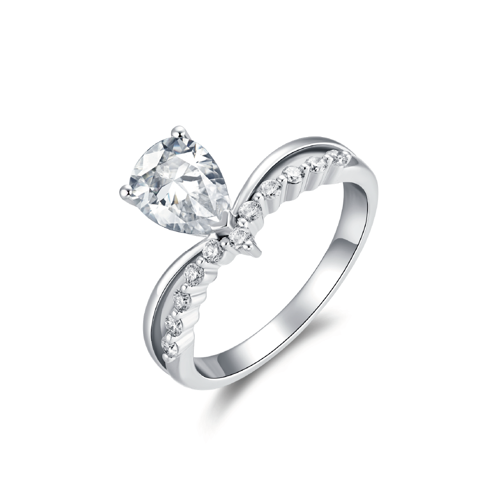 The Peer Cut Pavé Engagement Ring