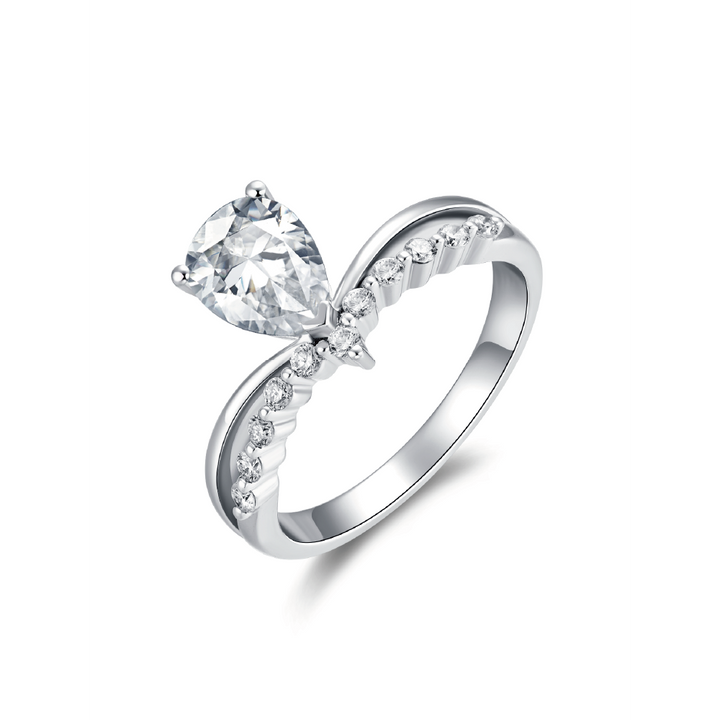 The Peer Cut Pavé Engagement Ring