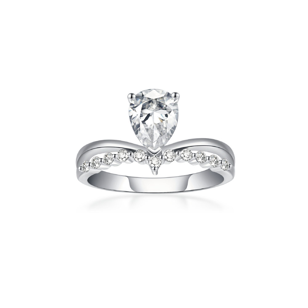 The Peer Cut Pavé Engagement Ring