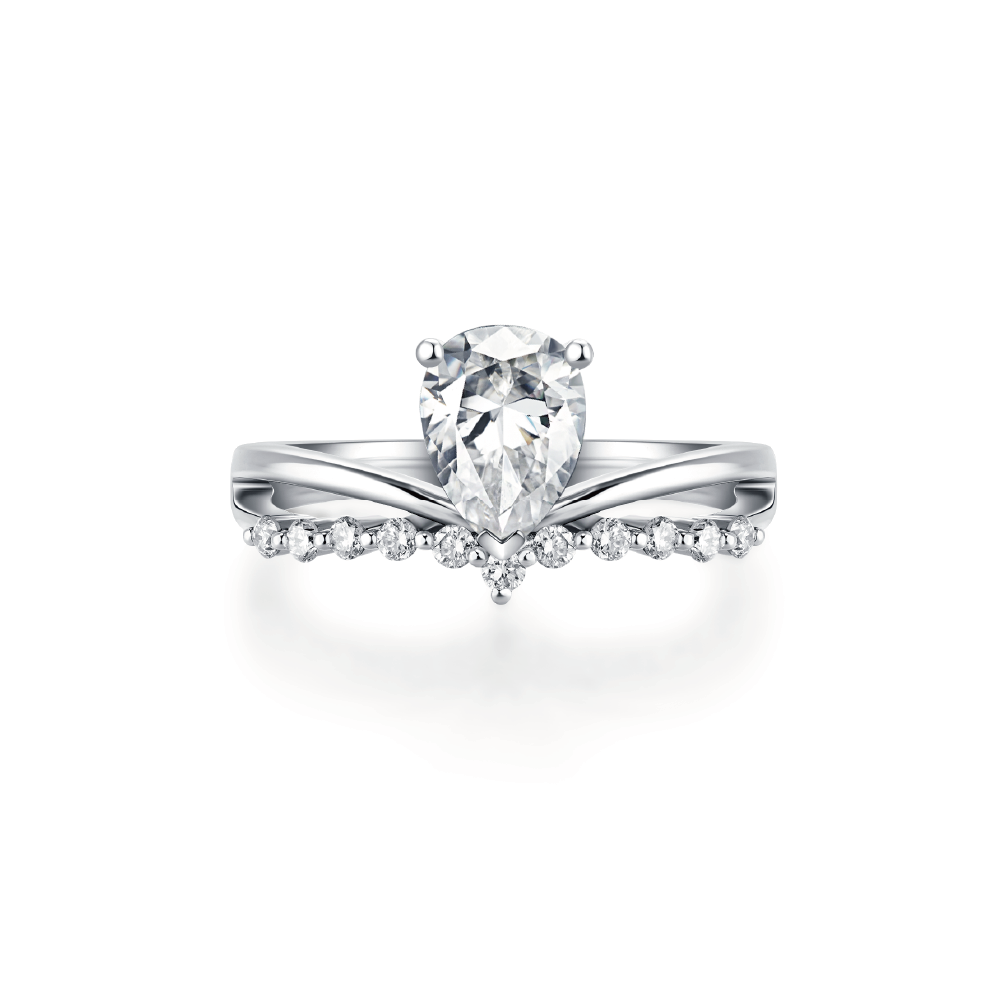 The Peer Cut Pavé Engagement Ring