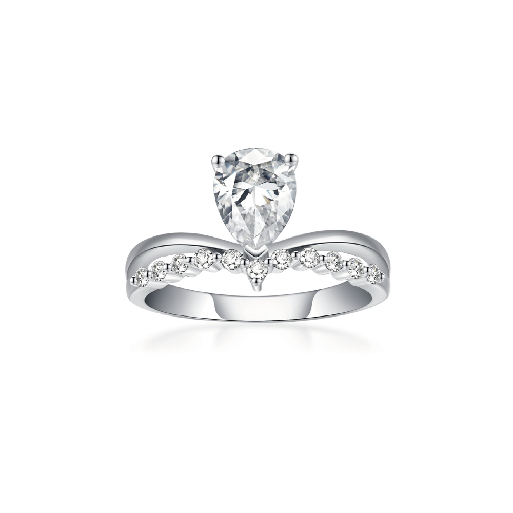 The Peer Cut Pavé Engagement Ring