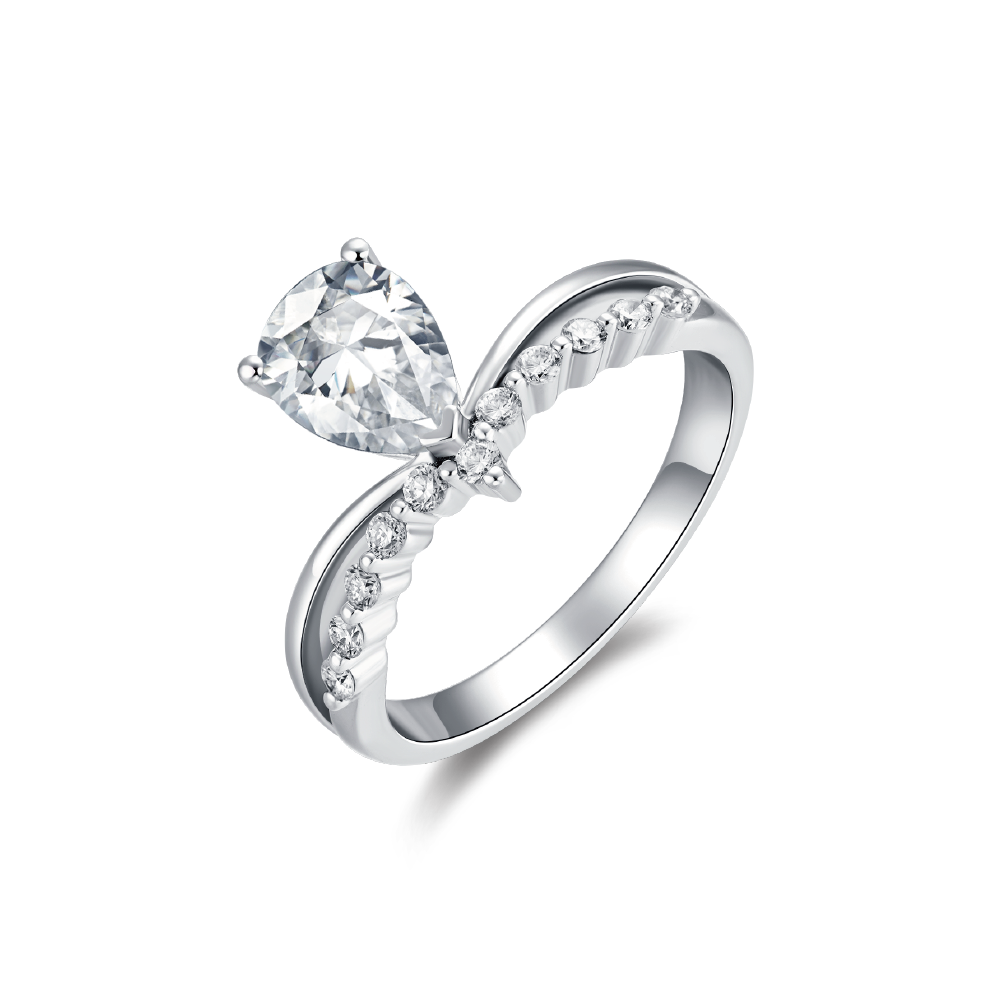 The Peer Cut Pavé Engagement Ring