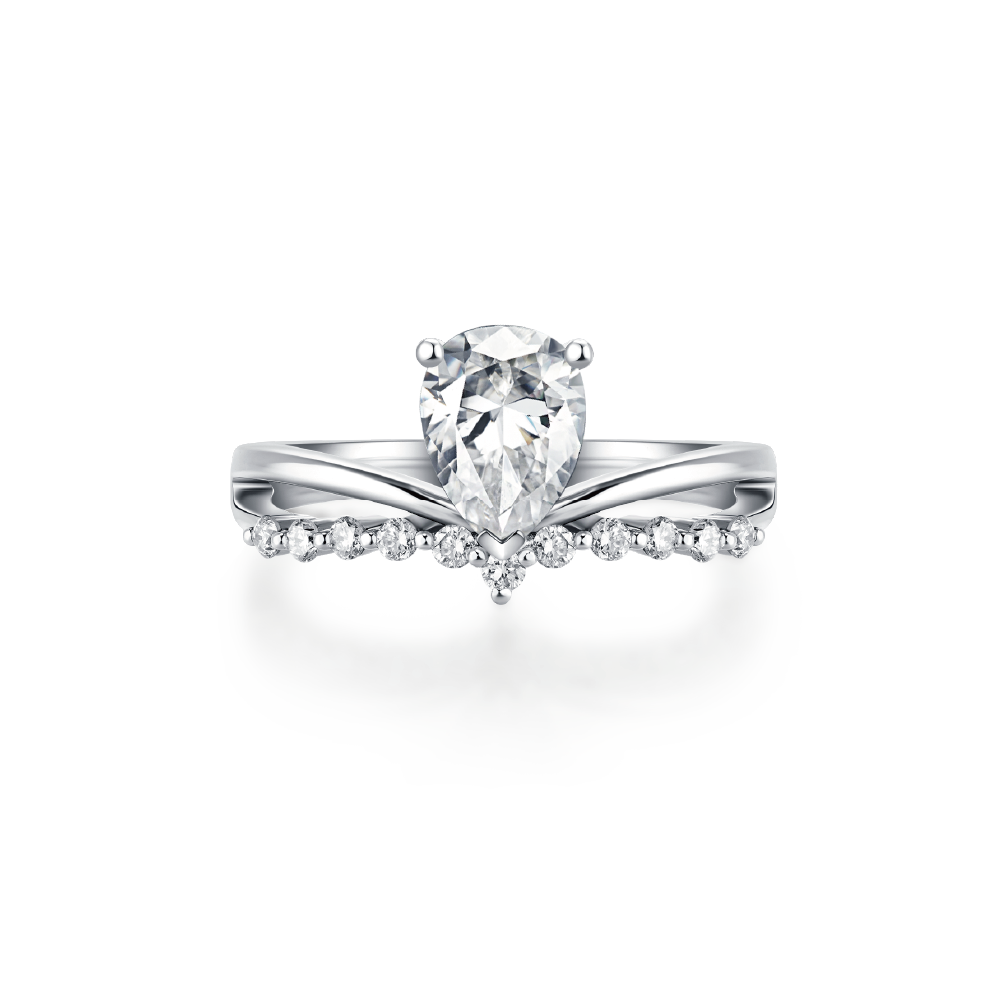 The Peer Cut Pavé Engagement Ring